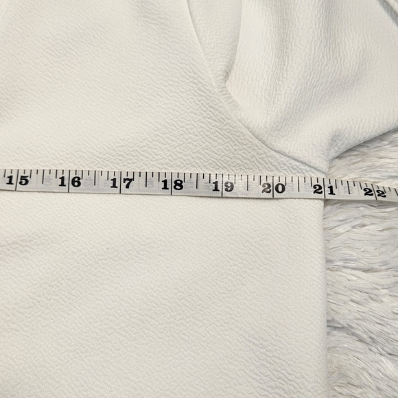 ZARA White Short Sleeve V Neck Tie Waist‎ Crepe Midi Dress Size S - Picture 6 of 8